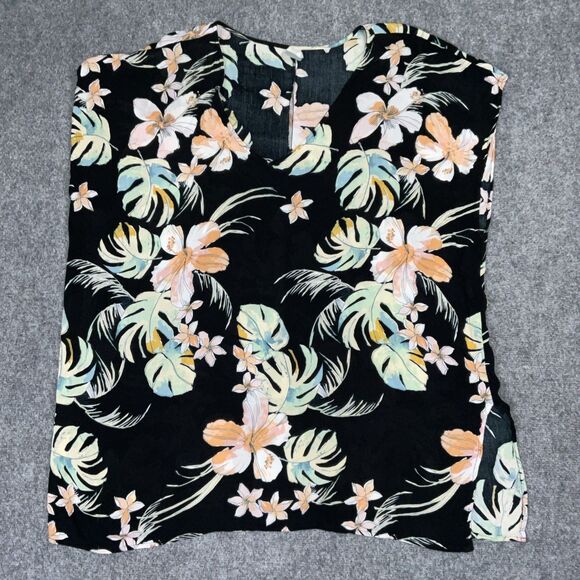 Kona Sol Other - Kona Sol Cover Up  Dress Womens Size XL Black  Floral Beach Pool Cruise wear